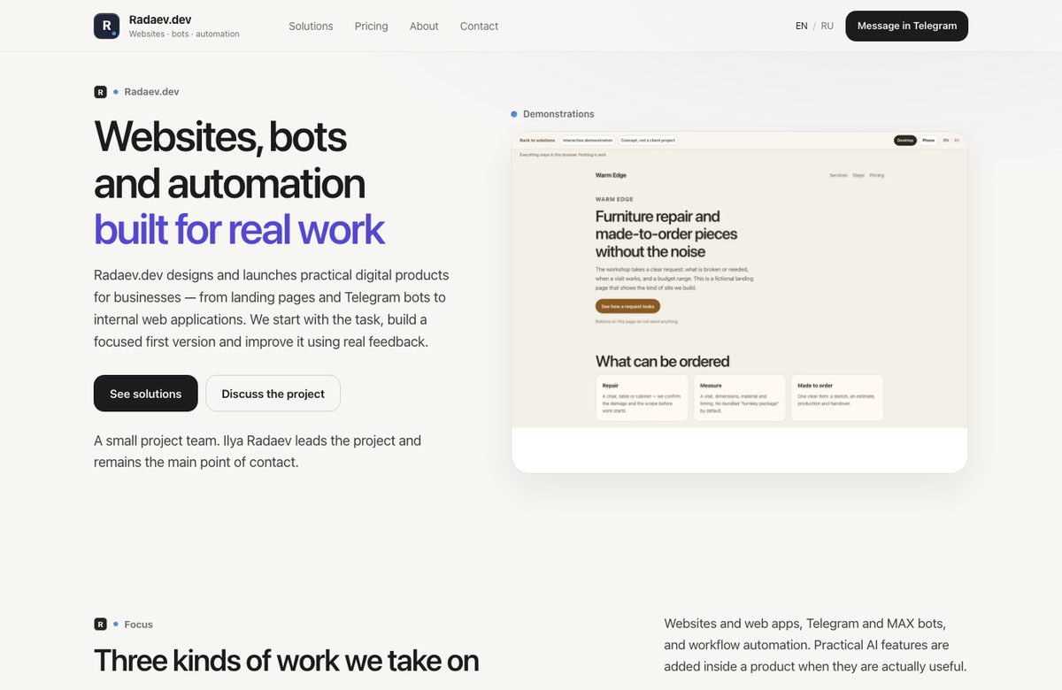 Radaev.dev homepage